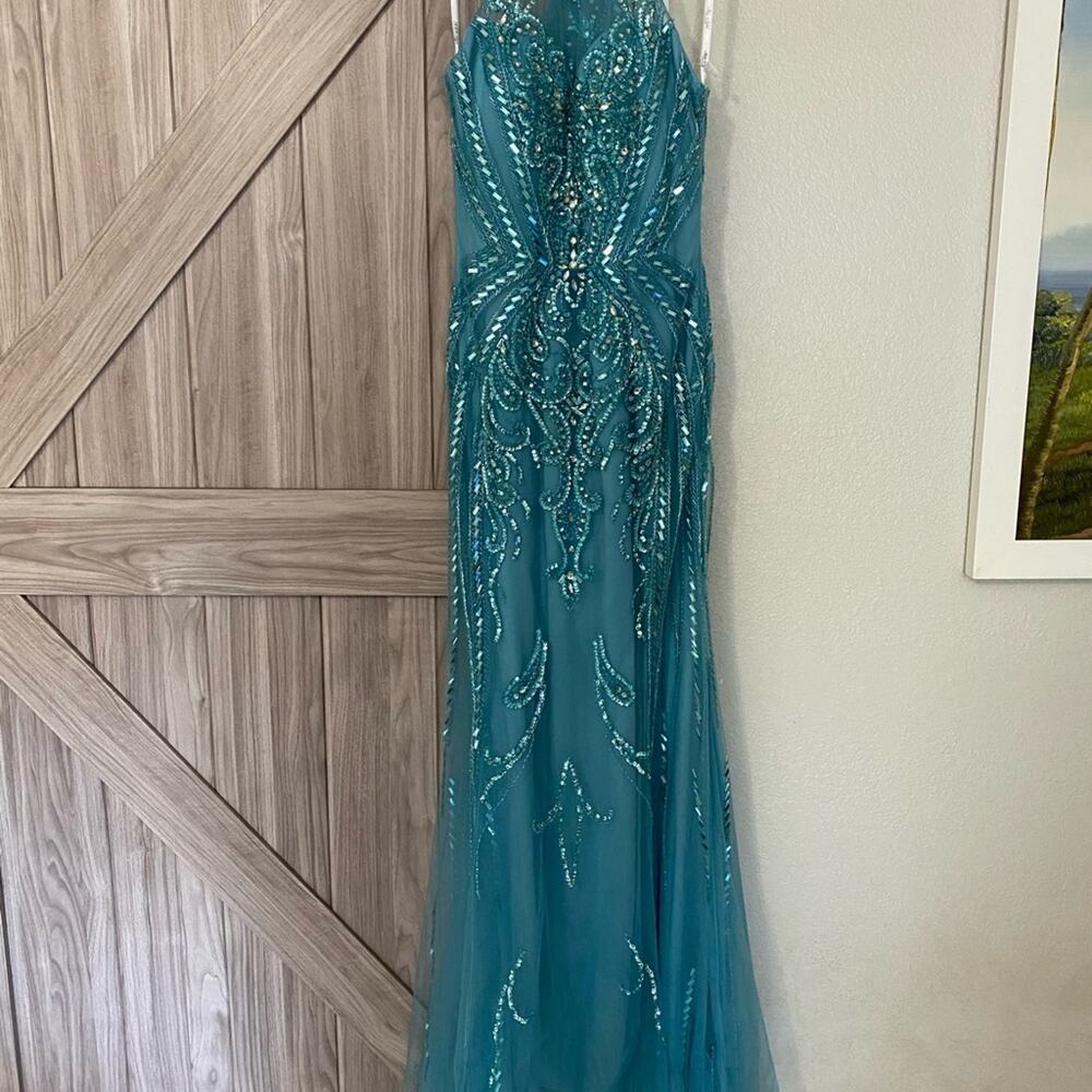 NWT Ellie Wilde by Mon Cherie style EW117099 turquoise 8 - Picture 3 of 13